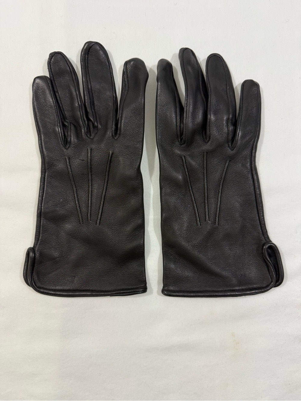 Men’s Black Leather Gloves Size 10 1/2 Soft Driving Dress Riding